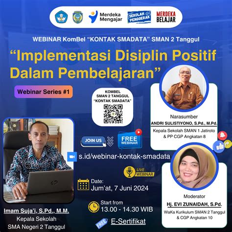 Webinar Kombel Kontak Smadata” Sman 2 Tanggul Topik Implementasi