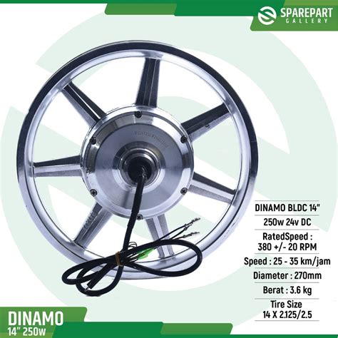 Jual Dinamo Bldc 14inch 24v250w Sepeda Listrik Motor Bldc Aluminium