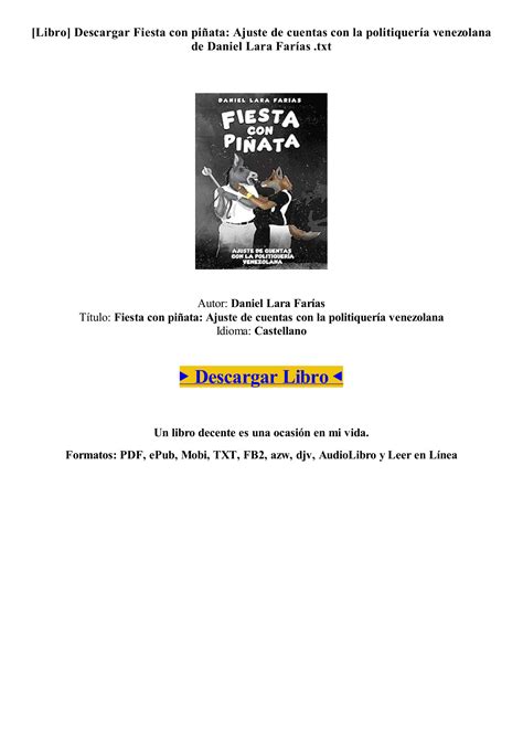 Libro PDF EPUB Fiesta con piñata Ajuste de cuentas con la