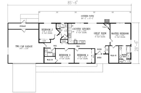 2 Bedroom Ranch Home Plans | plougonver.com