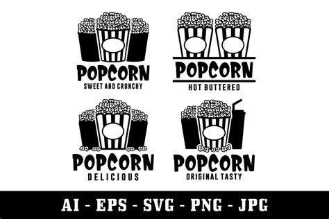 Popcorn Vector Logo Collection Graphic by Kerja Serabutan · Creative ...