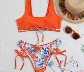 Swimsuit Retro Print Split Swimsuit Sexy Bikini On Luulla