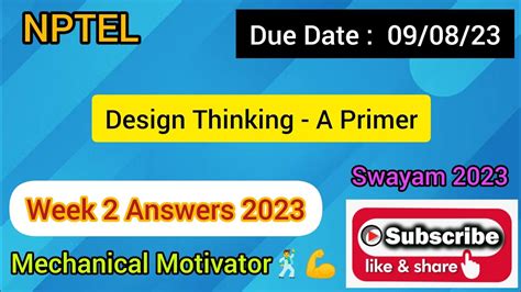 Design Thinking A Primer Week Quiz Assignment Solution