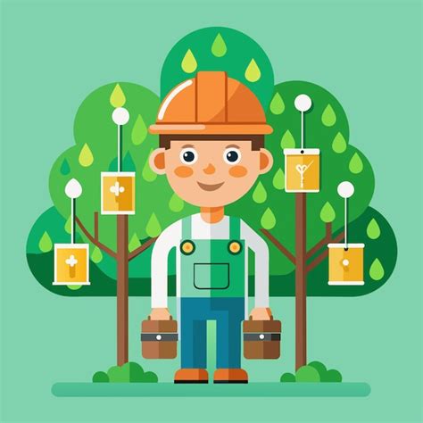 Premium Vector Flat Vector Illustration Of An Arborist