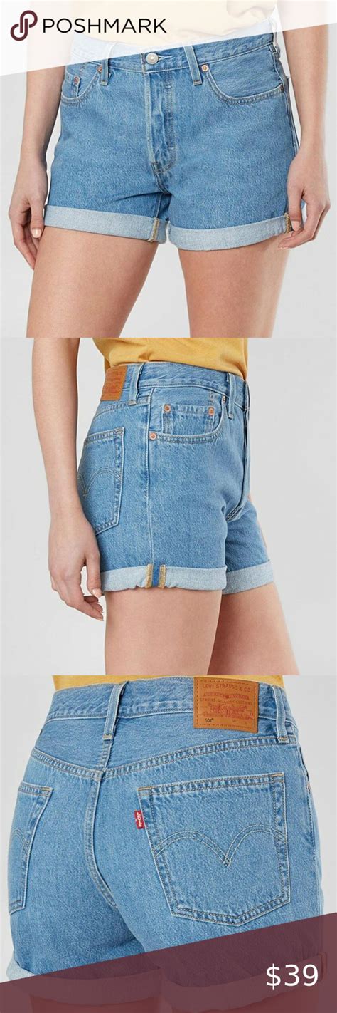 Levi S 501 Mid Rise Denim Shorts Montgomery Blue Mid Rise Denim Denim Shorts Denim