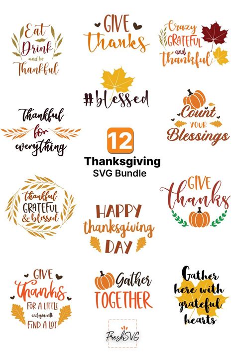 Thanksgiving SVG, Thanksgiving Quotes SVG Bundle, Silhouette, Clipart ...