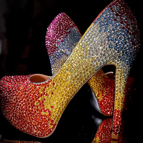 Rainbow High Heels//rainbow Shoes//bold High Heels//pride Shoes//festival Heels - Etsy