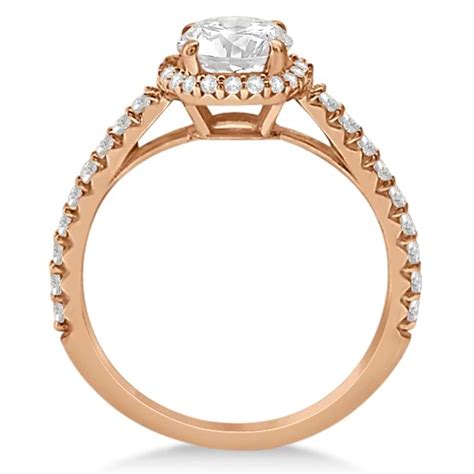 Halo Diamond Engagement Ringside Stones 14k Rose Gold 1 00ct U4997