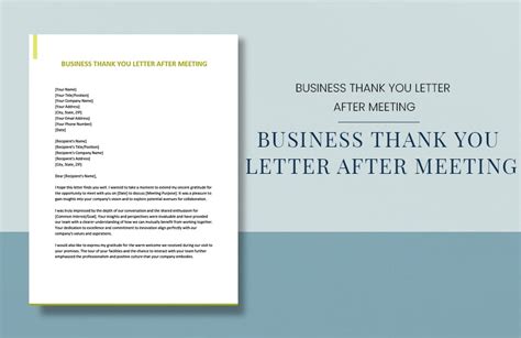 Business Meeting Thank You Letter Template - Infoupdate.org