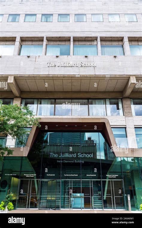 New York City, USA - August 3, 2018: Facade of the Juilliard School, private performing arts ...