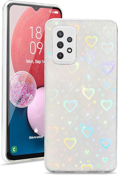 L Fadnut For Samsung A13 Case Crystal Clear Cute Holographic Laser