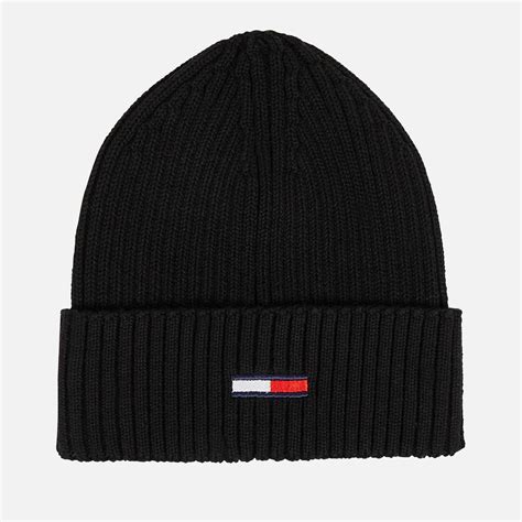 Tommy Jeans Flag Ribbed Cotton Beanie