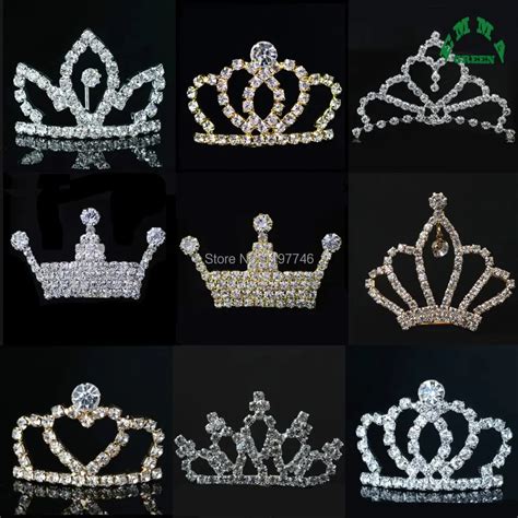 Crown Princess Queen Crowns Rhinestone Flat Back Crystal Tiara Crowns