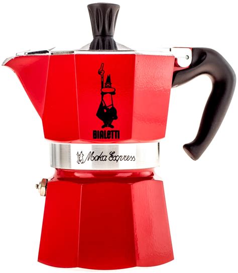 Bialetti Moka Express Stovetop Espresso Maker Red Crema