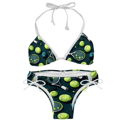 Tennis Detachable Sponge Adjustable Strap Bikini Set Two Pack Ideal