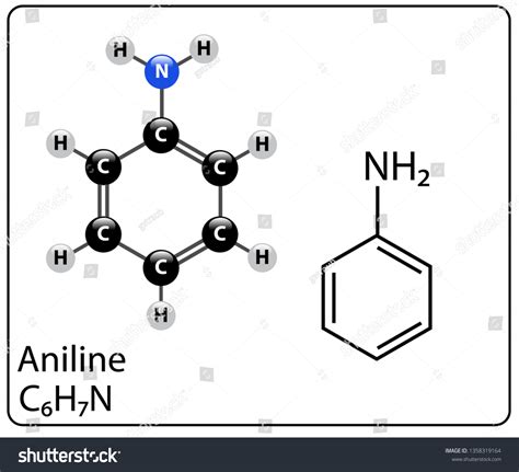 Aniline Molecule Structure Stock Vector (Royalty Free) 1358319164 ...