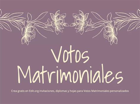 Plantillas De Votos Matrimoniales Para Eventos