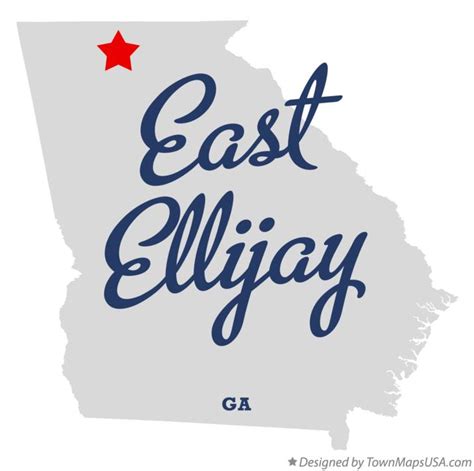 Map of East Ellijay, GA, Georgia