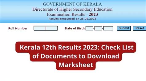 Kerala Th Results List Of Documents Required To Check Kerala