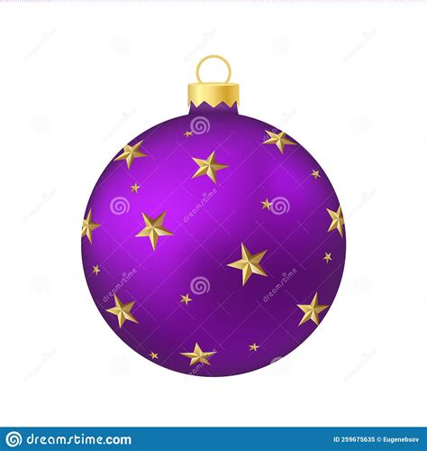 Purple Violet Christmas Tree Toy Or Ball Volumetric And Realistic Color