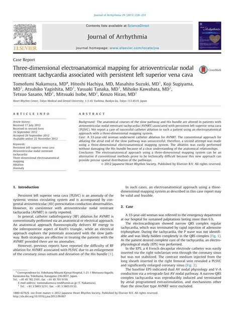 PDF Three Dimensional Electroanatomical Mapping For Atrioventricular