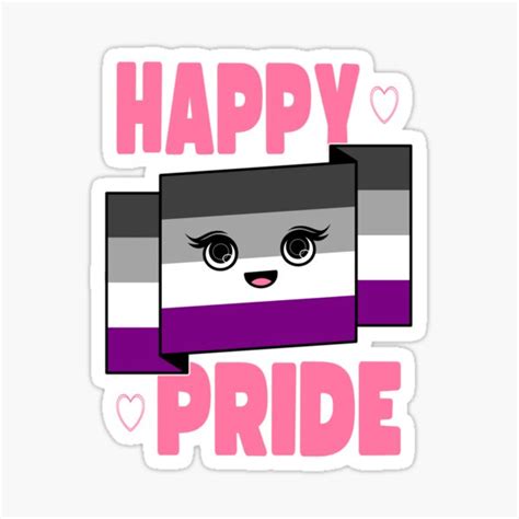 Happy Pride Month Asexual Flag Edition Sticker For Sale By Obsidiandaz Redbubble