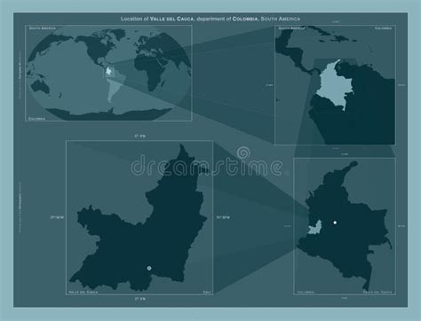 Valle Del Cauca Colombia Diagrama De Localização Descrito Ilustração