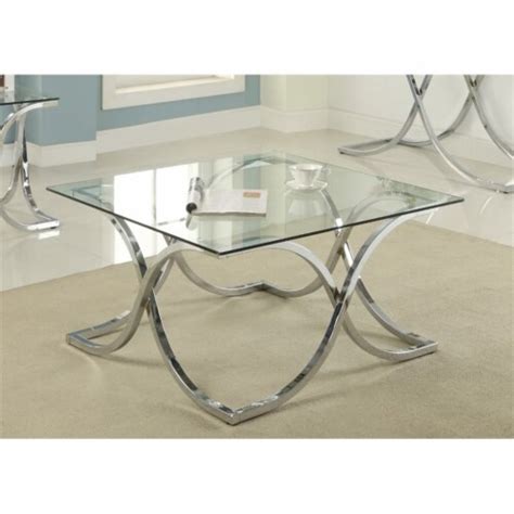 Bowery Hill Square Glass Top Coffee Table In Chrome Kroger