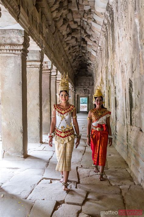 Cambodia Siem Reap Angkor Wat Complex Khmer Apsara Dancers In A