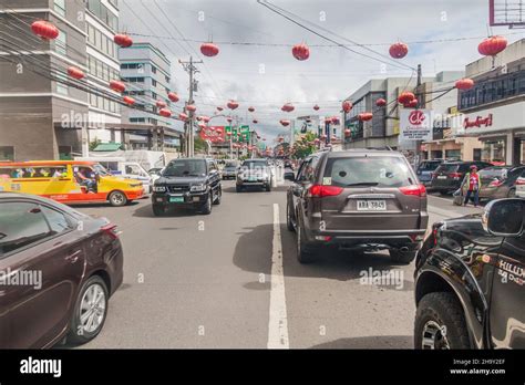 BACOLOD, PHILIPPINES - FEBRUARY 6, 2018: Traffic on Lacson street in Bacolod, Philippines Stock ...