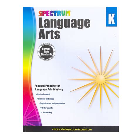 Spectrum Language Arts Workbook 128 Pages Grade K Mardel 9781483812045