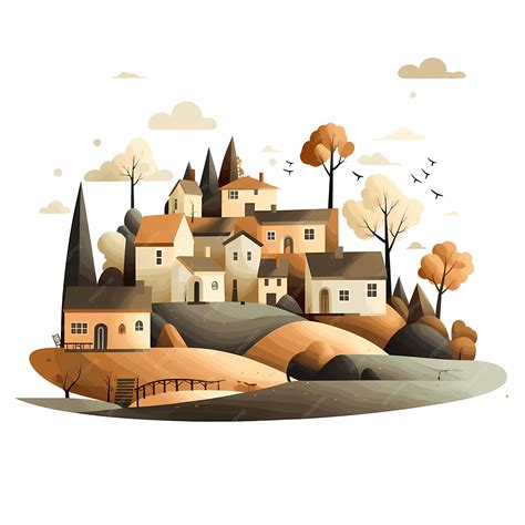 Premium AI Image | A drawing of a village with a picture of a house and ...