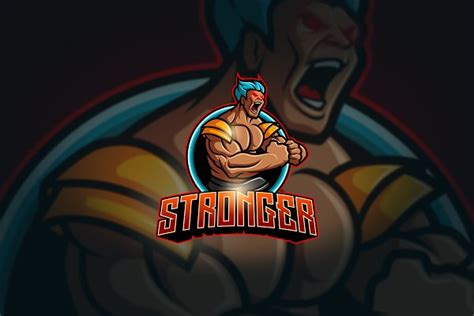 Stronger Mascot And Esport Logo Creative Illustrator Templates