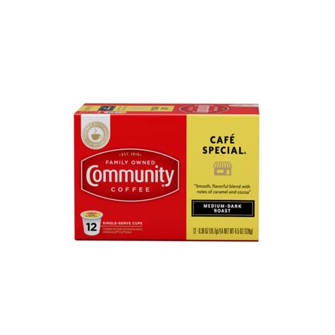 Community Coffee Cafe Special Medium Dark Roast K Cup Pods 12 Ct