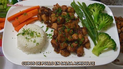 Receta F Cil De Cubos De Pollo En Salsa Agridulce Delicioso Youtube