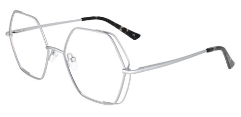 Hawley Geometric Prescription Glasses Silver Womens Eyeglasses