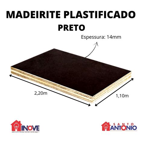 Chapa Madeirite Plastificado Preto X X Mm Unidade Deposito