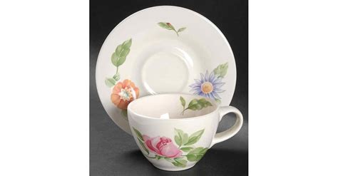 Dahlia Flat Cup Saucer Set By Pfaltzgraff Replacements Ltd