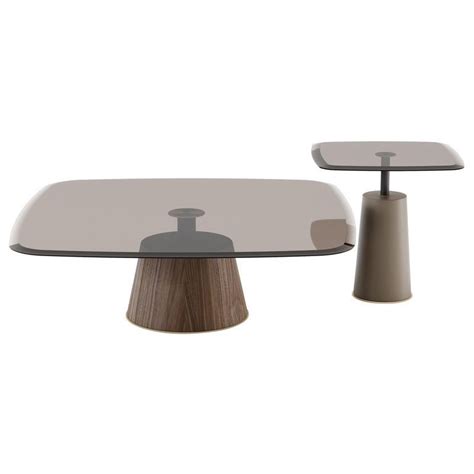 Pair of Design Glass Wood Customisable Side Tables | Glass top side ...