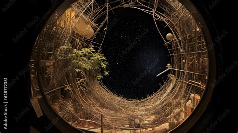 Produce an art installation that delves into the intricate connections