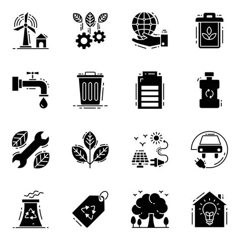 Pack Of Environment And Eco Icons 16111032 Vector Art At Vecteezy