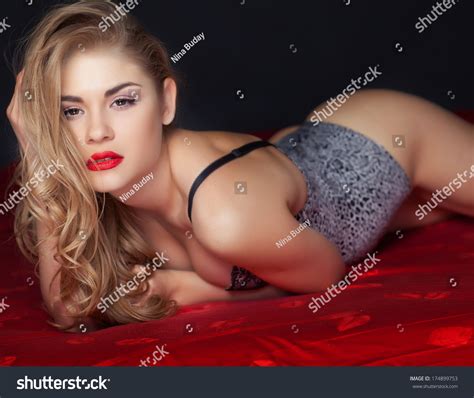 Sexy Woman Lingerie Lying On Bed Stock Photo 174899753 Shutterstock