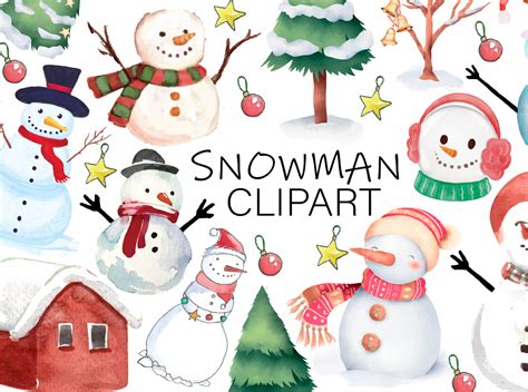 Christmas Snowman Clipart by Zyan on Dribbble