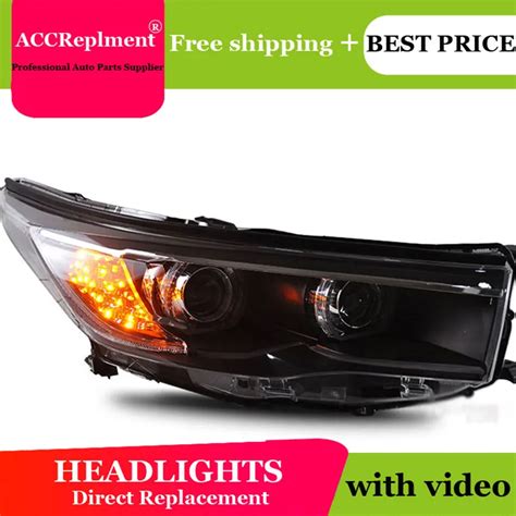 Car Styling For Toyota Highlander Headlights 2015 New Led Turn Signal Drl H7 Hid Bi Xenon Lens