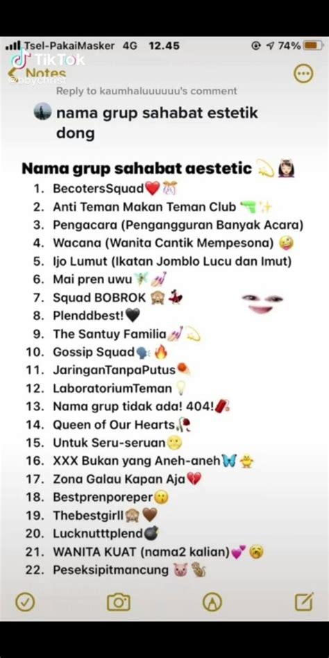 Estetok Ide Nama Pengguna Nama Grup Nama