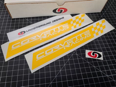 Corvette Racing Checkered Decals 2pk C5 C6 C7 C8 Stickers Stingray Z06 Lsx Ltx Ebay