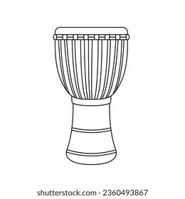 Djembe Drum Outline Icon Illustration On White Background: Over 187 ...