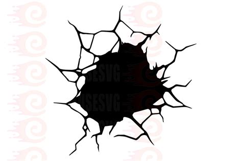 Cracked Wall Svg Cracked Glass Svg Explosion Svg Bullet Hole Svg