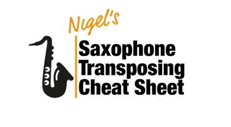 Saxophone Transposing Cheat Sheet Sax School Online