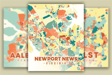 Newport News Colorful Map Graphic by Poster Boutique · Creative Fabrica